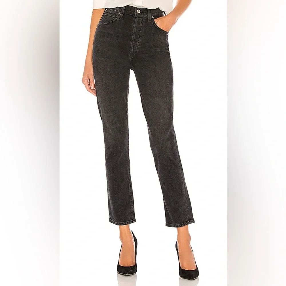 Citizens of Humanity Charlotte High Rise Straight Jeans Black Size 25